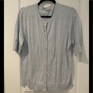 LOFT outlet sz L light blue woven cardigan